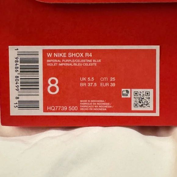 Nike Shox R4 Sz 8w Imperial Purple, Celestine Blue - Picture 7 of 7